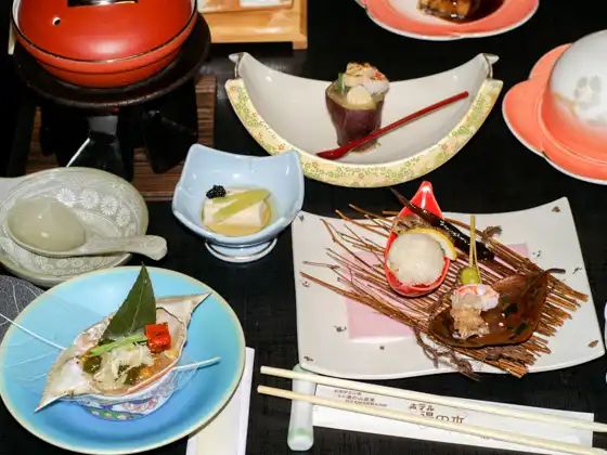 Local cuisine of the Yunoyama Onsen district